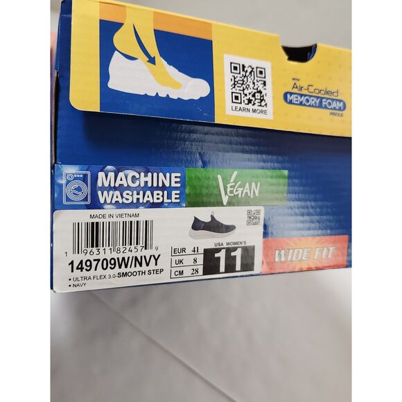 Skechers Hands Free Slip-Ins Memory Foam Women's size 11 Wide Fit Navy - Picture 3 of 11